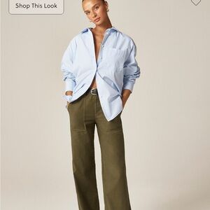 Jcrew Camp-pocket wide-leg pant in Olive green